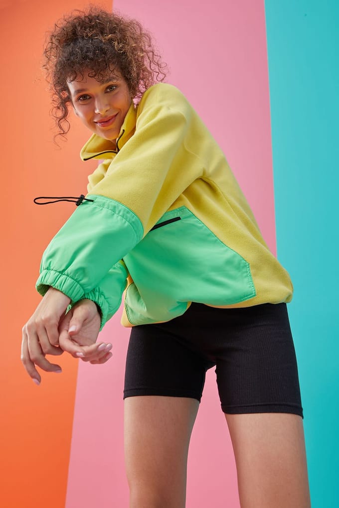 Oversized Pluche Half-Zip Sweatshirt