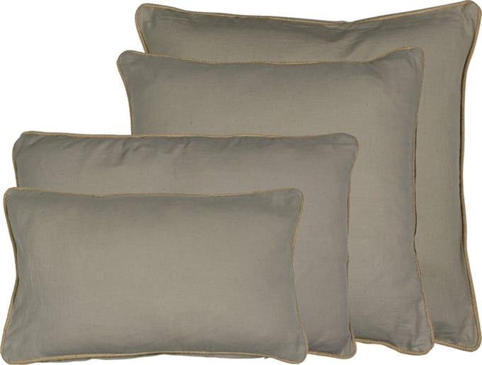 kussen beige met jute bies 45x45cm*
