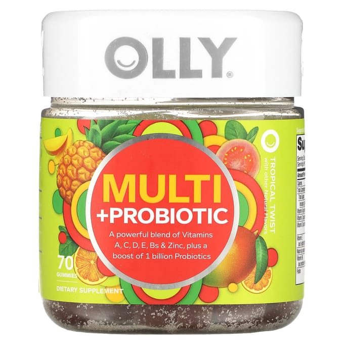 OLLY, multi + probiotique, touche tropicale, 70 gummies