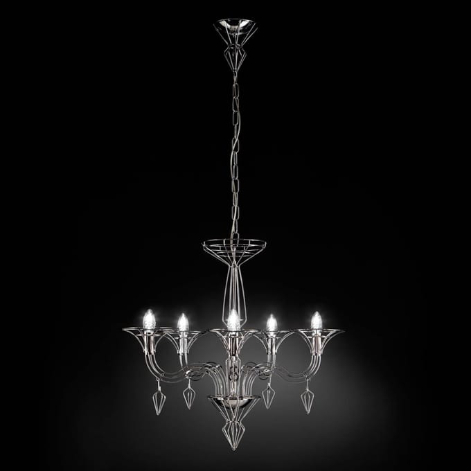 Metallux Kroonluchter Dedalo 5-lamps chroom