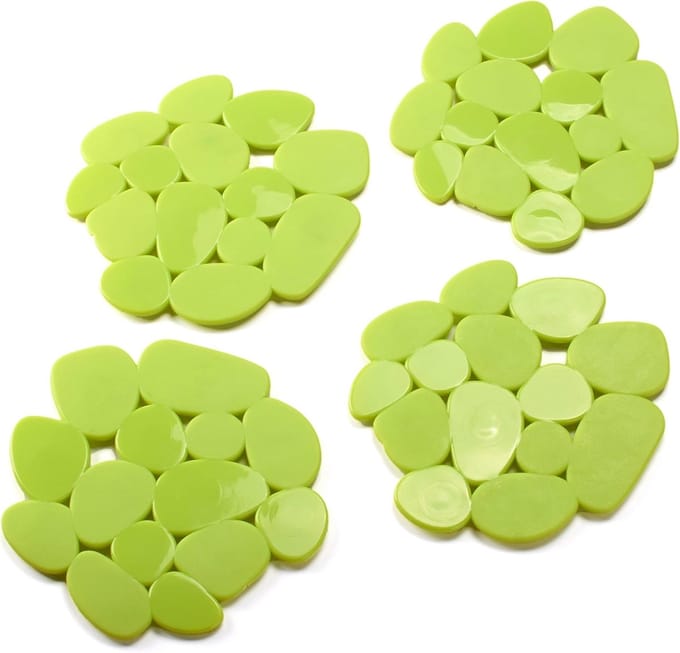 Antislipmat voor badkamer of douche, 4 stuks, groen