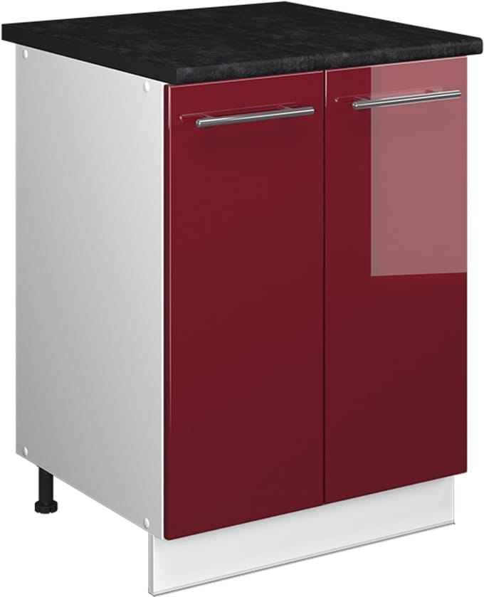 Vicco Wastafelkast Fame-Line, Bordeauxrode hoogglans/Wit, 60 cm