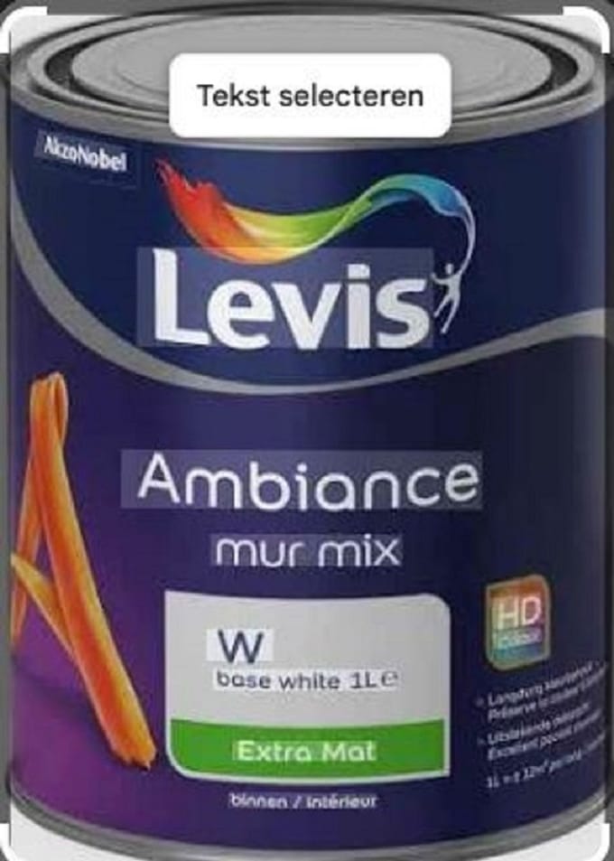 Levis Ambiance Mur Extra Mat - Hoog kwalitatieve extra matte muurverf - Waterbasis - 1 L - RAL 9010 Pure White ( gebrokenwit)