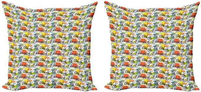 ABAKUHAUS Kussenhoes Set 2x – Geometrisch Multicolor – Dubbelsidig