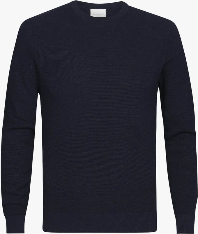 Profuomo O-Hals Trui Donkerblauw (navy) - Maat S - Heren - Pullover