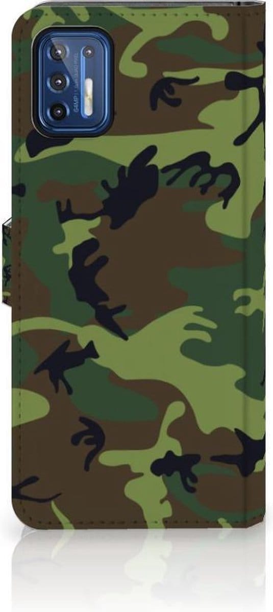 Motorola Moto G9 Plus Telefoon Hoesje Army Dark