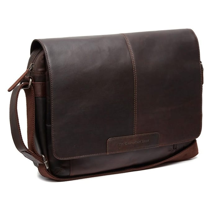 Chesterfield - Richard Lederen Schoudertas/Laptoptas - 15 inch - Bruin