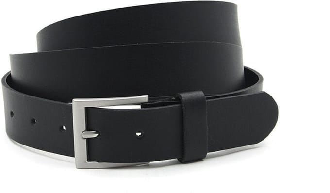 Heren riem XL zwart - 3.5 cm breed - Leer - Verstelbaar riem - Verstelbaar - Maat 135