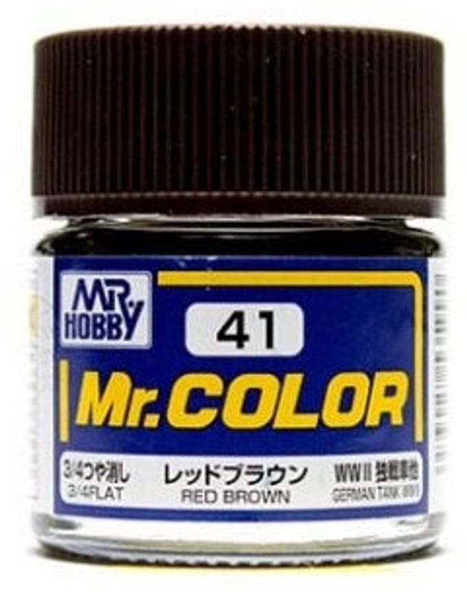 Gunze Mr. Hobby C-041 - Mr. Color 10 ml Red Brown - Lacquer Modelbouwverf