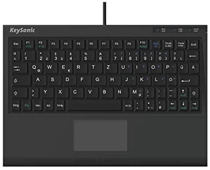 Mini Toetsenbord met Touchpad en USB-Kabel 2m - Compact en Ergonomisch