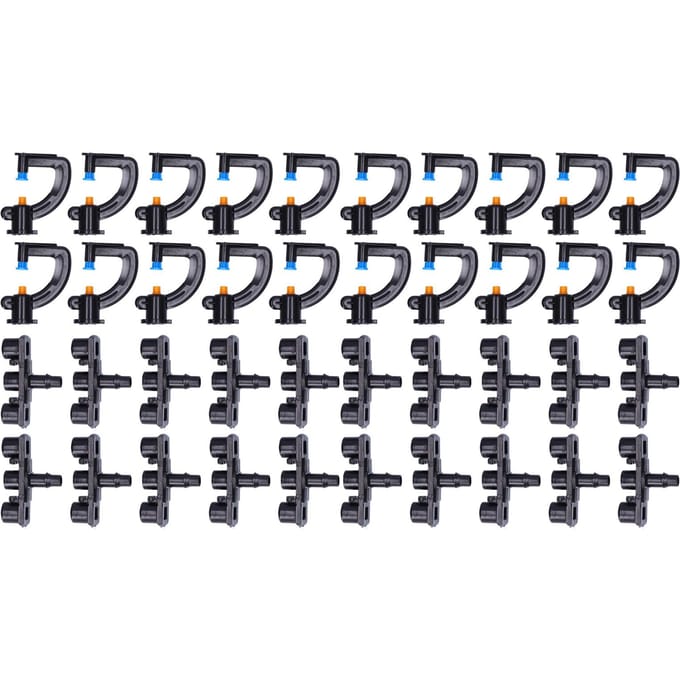20Sets G-Type Refractieve Mistsproeikop Irrigatiesproeikop voor Tuin Kas black