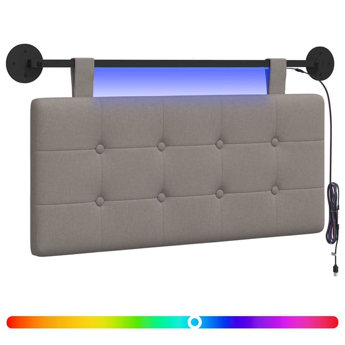 vidaXL - Hangend - hoofdbord - Taupe - Stof