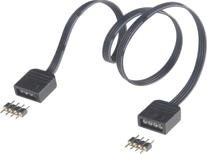 Akasa RGB LED Strip Light Extension with Male or Female interchangeable connectors - 30cm