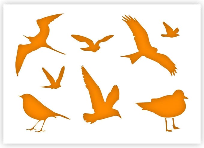 QBIX Vogels Sjabloon - A4 Formaat - Kunststof - Stencil