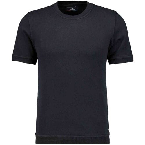 Ragman Trui Melange Cotton Knit Round Neck Short Sleeve Zwart / male