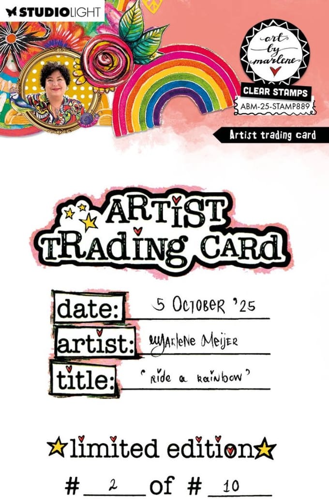 Clear stamp Artist trading card - ABM 25 collection nr. 889