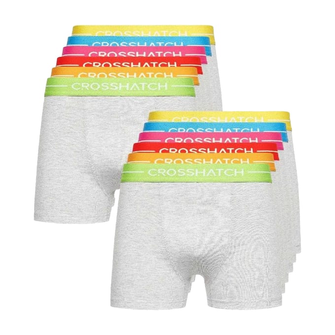 Crosshatch Heren Astral Boxershorts (Set van 12) (Grijs)