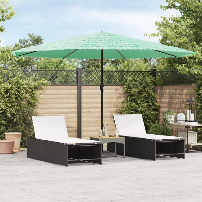 vidaXL - Parasol - met - stalen - paal - 388x388x248 - cm - groen