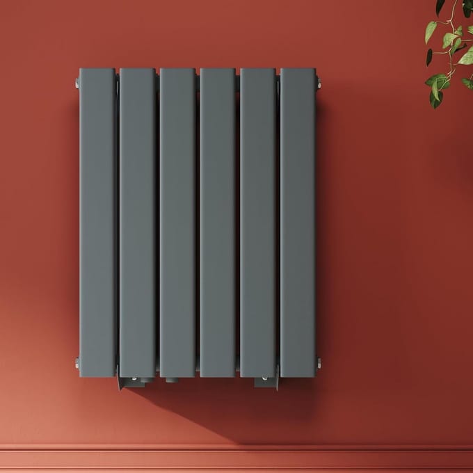 Verticale Badkamerradiator 600x465mm Antraciet - Dubbellaags Plat Paneel