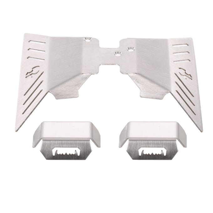 Remplacement pour Plaque de Protection de Châssis Axial Capra Jeu de Protections d'Essieu Acier Inoxydable 3PCS argenté