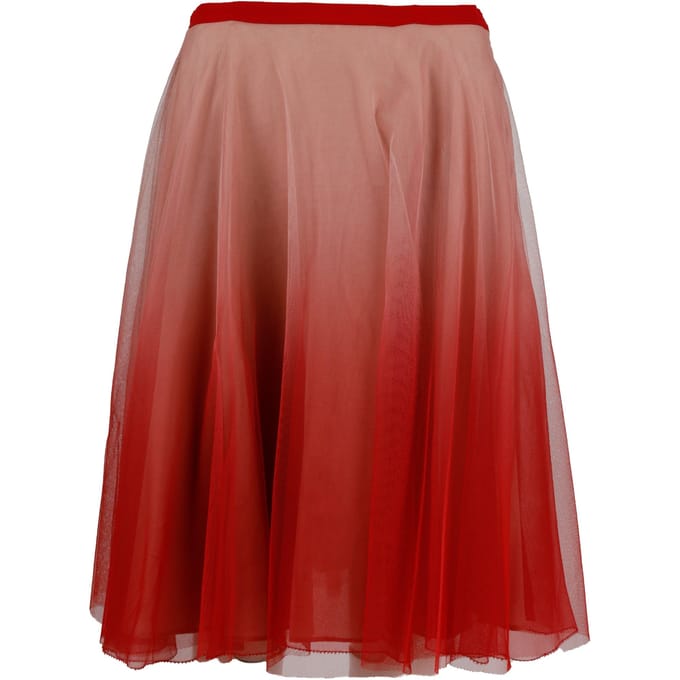 Rode Valentino Ombre Tule A-lijn Rok - jaren '10