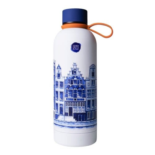 Waterfles grachtenpanden - Geïsoleerd - RVS - 500 ml