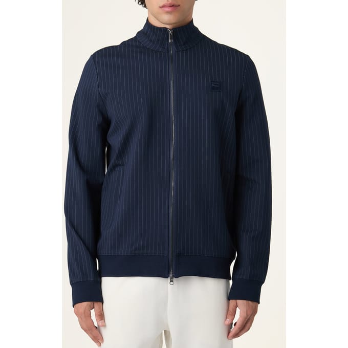 FILA Brera Regular Pinstriped Track Jacket Black Iris / Egret Str Taglia: S | Giacche leggere Outlet | Uomo | Nero