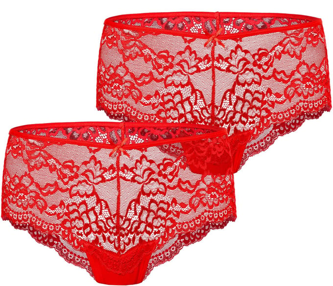 Bellivalini Dames Slip Onderbroek – Rood (2Pack) – S – MS-GAB-144-Shorts-2P
