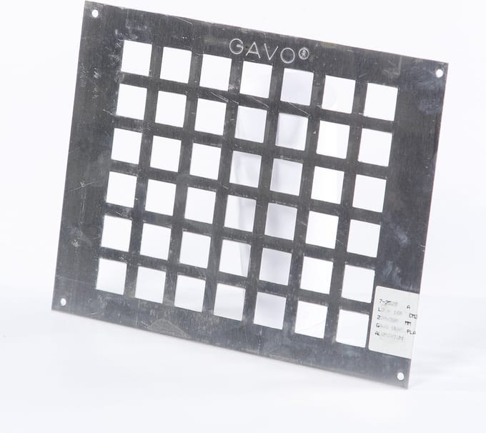 Gavo Ventilatieplaat enkel rij aluminium 25 x 20cm (Prijs per stuk)