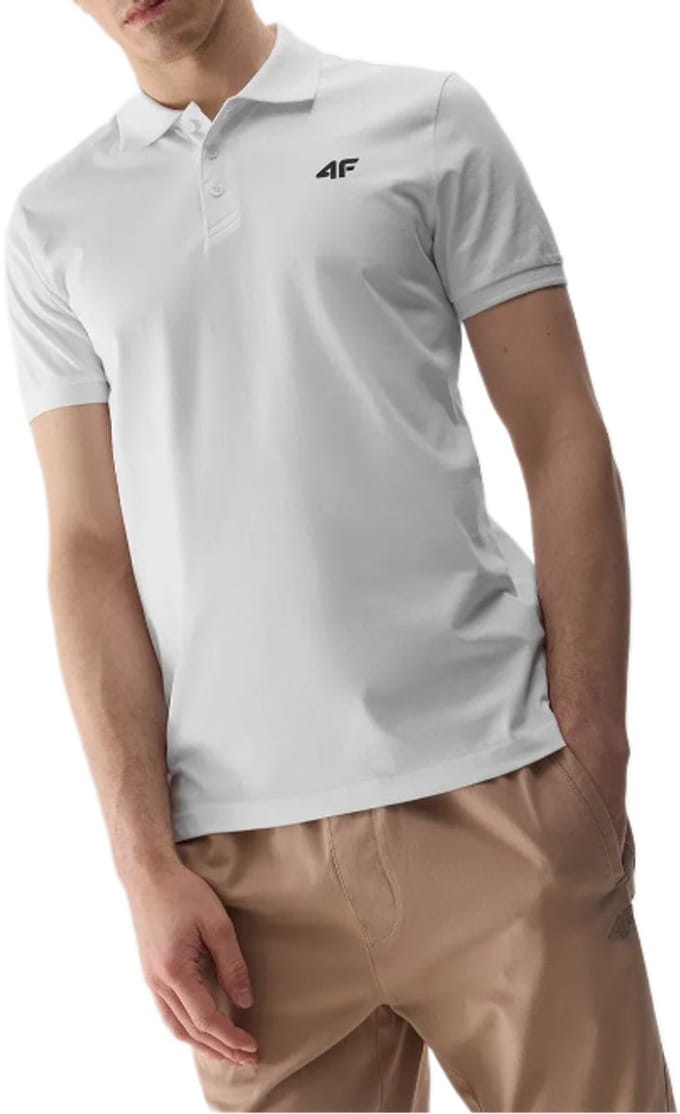 Heren T-shirt polo 4F M316 wit katoen regular fit