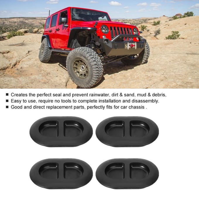 Waterdichte Rubberen Stopjes voor Auto Chassis Accessoires Geschikt voor Jeep Wrangler JK 2007-2017 black