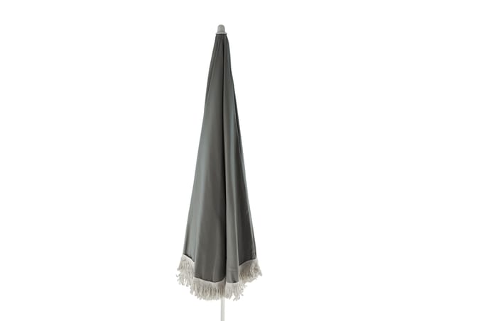 Jan Kurtz Retro parasol met franjes - lichtgrijs