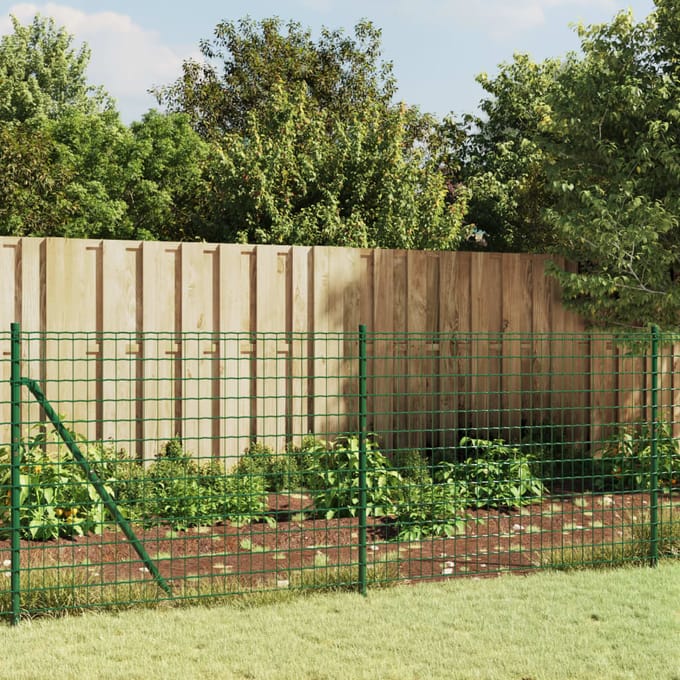 vidaXL - Draadgaashek - met - grondankers - 0,8x10 - m - groen