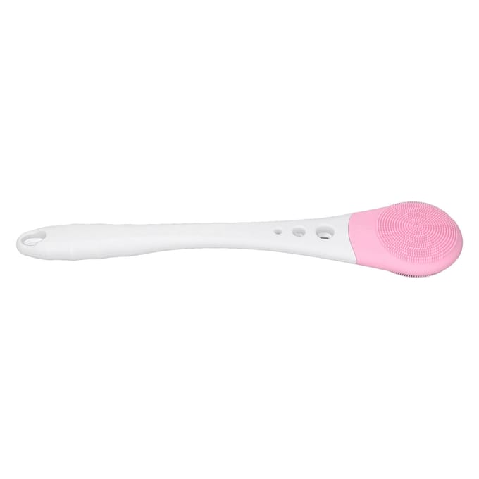 Brosse de Douche Électrique pour le Corps Manche Long Étanche Sans Fil Exfoliante Douce rose