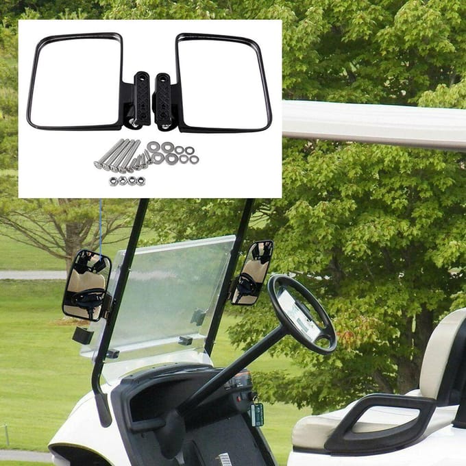 Universele inklapbare zijspiegels geschikt voor golfkarren en auto's black