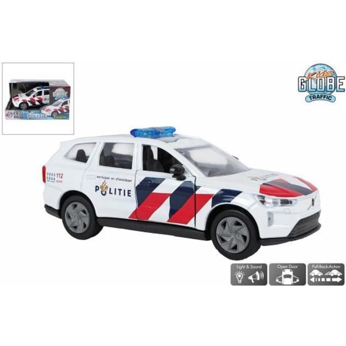 Politie Volvo EX90 NL die cast licht geluid pull back 13,5cm Voertuigen