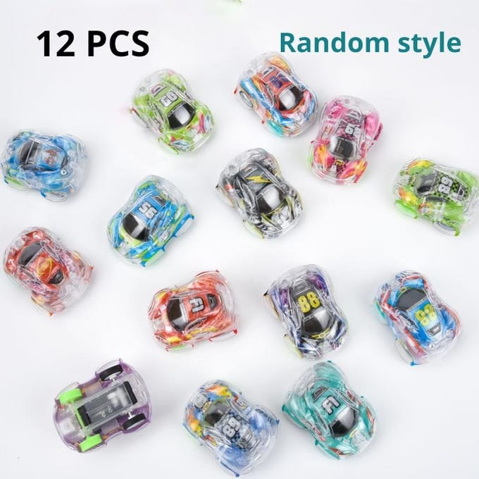 12 Stuks Transparante Camouflage Kleurrijke Pull-Back Auto Willekeurig Kinderen's gray