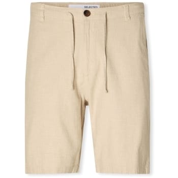 slim fit bermuda van mix van katoen en linnen model 'BRODY'