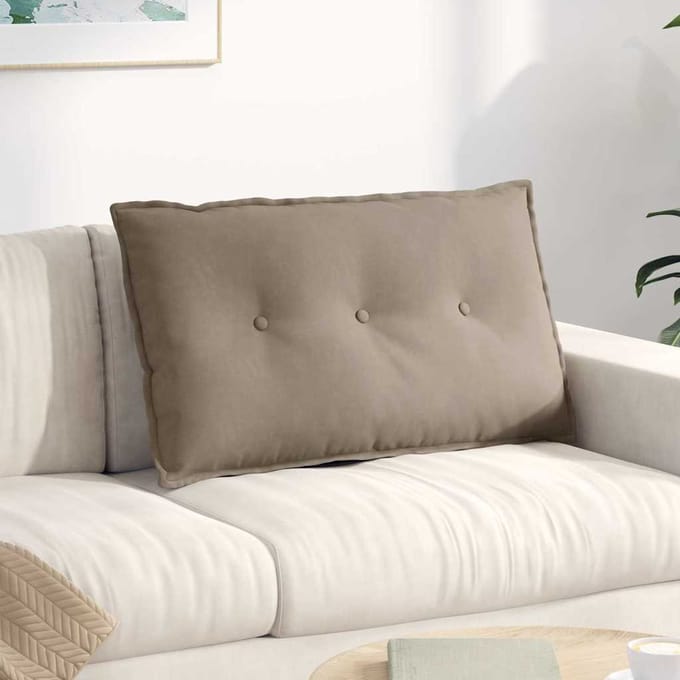 vidaXL - Rugkussen - Taupe - 80 - x - 50 - cm - Microvezel - Stof