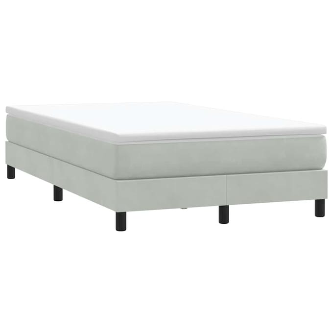vidaXL - Boxspring - zonder - matras - fluweel - lichtgrijs - 120x210 - cm