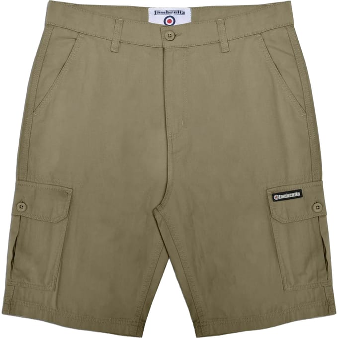 Lambretta Heren SS25 Cargo Shorts (Kaki Groen)