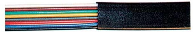 Telefonkabel 8-adrig, flach, schwarz, Spule, 100m