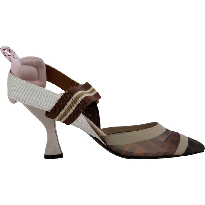 Fendi Mesh Colibri Pumps in Bruin Nylon