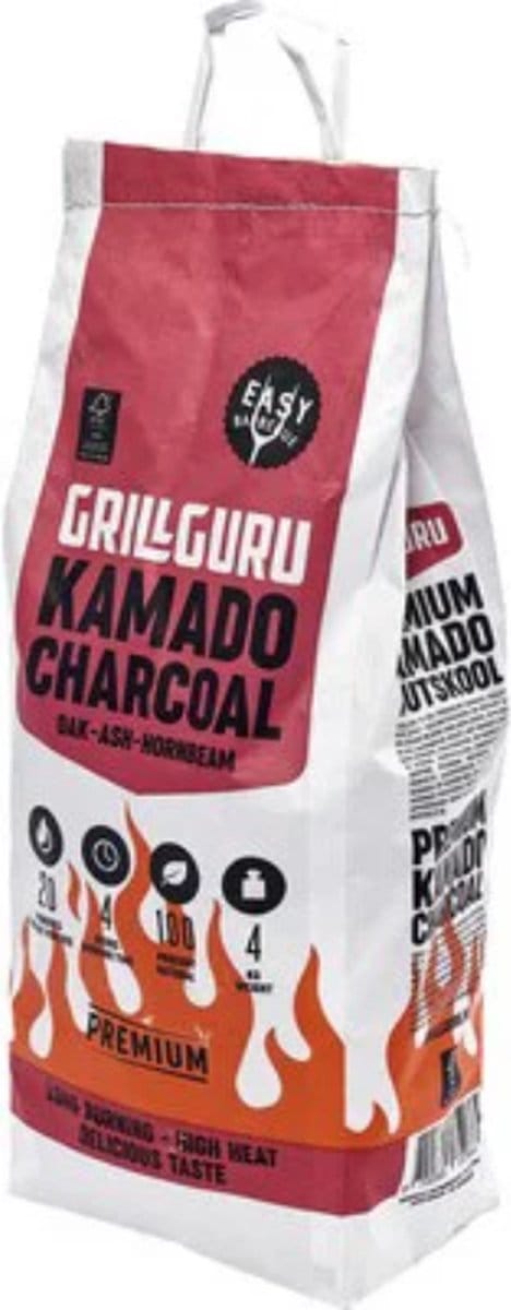 Grill Guru Houtskool 4 kg - Kwaliteits houtskool in een compacte zak