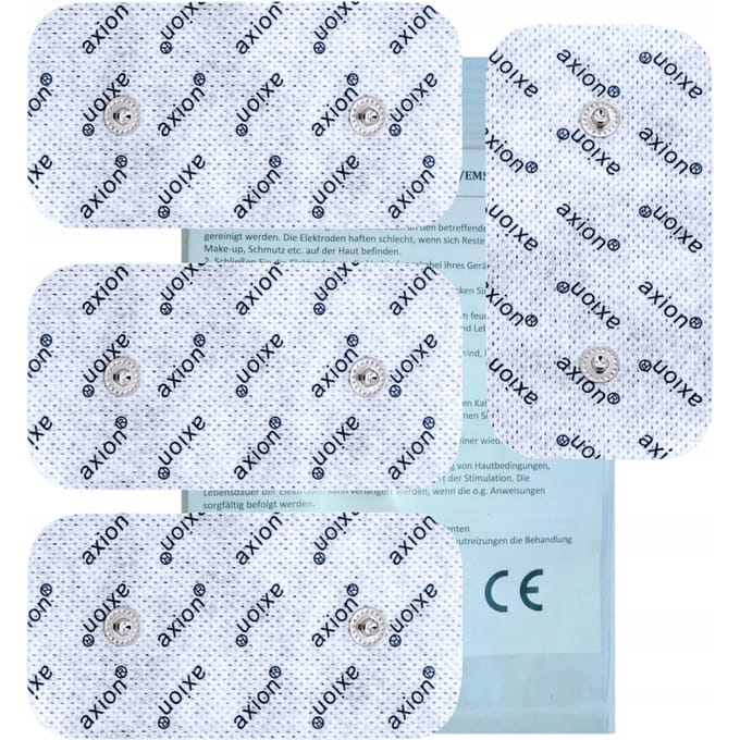 axion – Electroden voor Compex | Dubbele Snap | 10×5 cm | Wit/Grijs