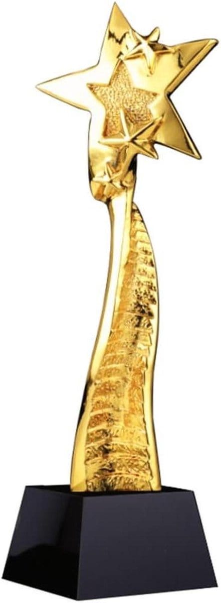 Trofee Ster - Prestatie Award - Competitie Prijs - Vergulde Hars - 27 cm - Goud