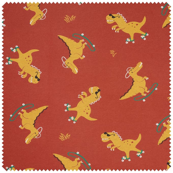 Sweat stof "Dinos and Crocodile"