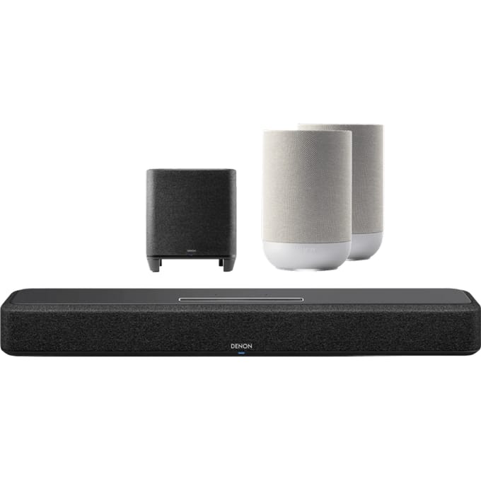 Denon Home Soundbar 550 + Denon Home subwoofer + Denon Home 200 Zilver (2x)