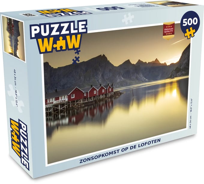 Puzzel Zonsopkomst op de Lofoten - Legpuzzel - Puzzel 500 stukjes