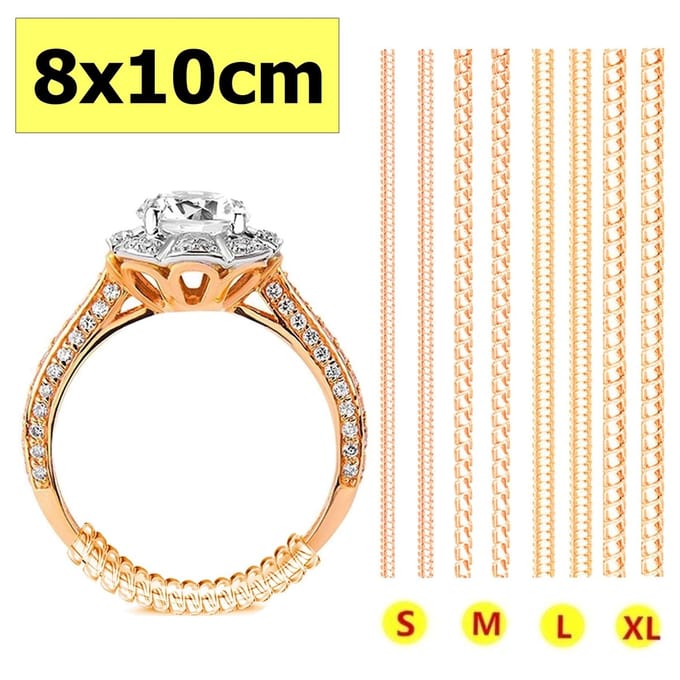 Fako Bijoux - Ringverkleiner Set - Ring Verkleiner Gouden Ring- 8 Stuks Van 10cm - Goudkleurig